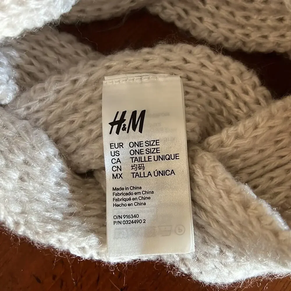 H&M Cream Acrylic Knit Headband Ear warmer